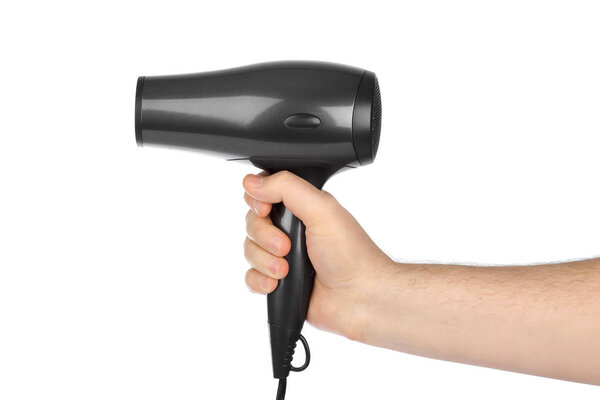 Hair dryer in hand