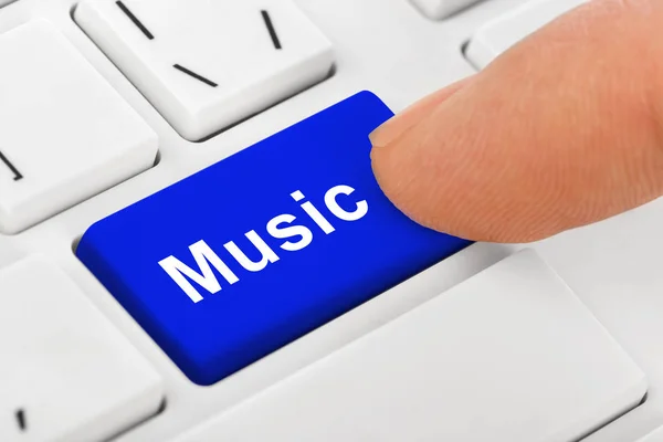 Computer notebook keyboard with Music key — Stock Photo, Image