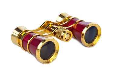 beyaz arkaplanda izole edilmiş dürbünler