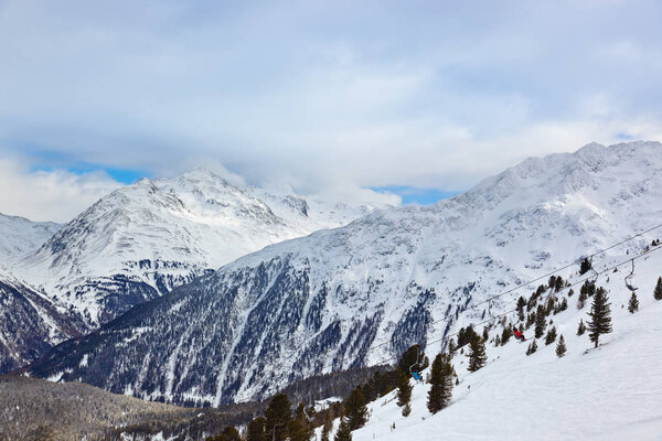 Mountains ski resort Solden Austria