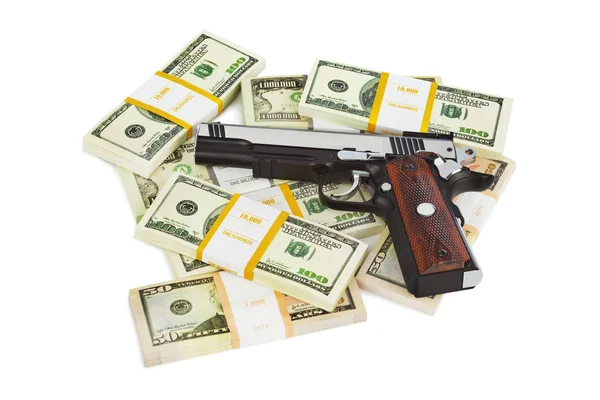 Pistola y dinero —  Fotos de Stock