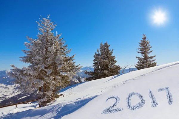 2017 r. na śniegu w górach - St. Gilgen Austria — Zdjęcie stockowe