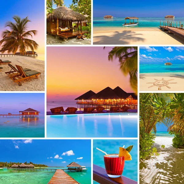 Collage d'images de plage des Maldives (mes photos ) — Photo