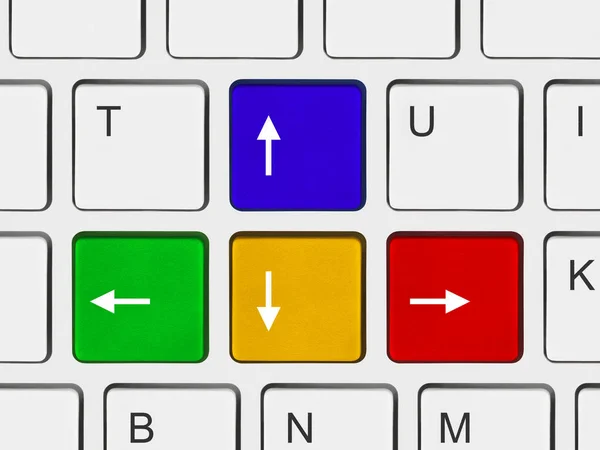 Botões de setas no teclado do computador — Fotografia de Stock