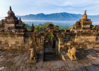 Borobudur Buddist Temple - island Java Indonesia clipart