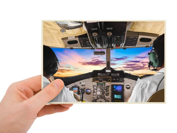 Imagem de mão e avião (minha foto ) — Fotografia de Stock