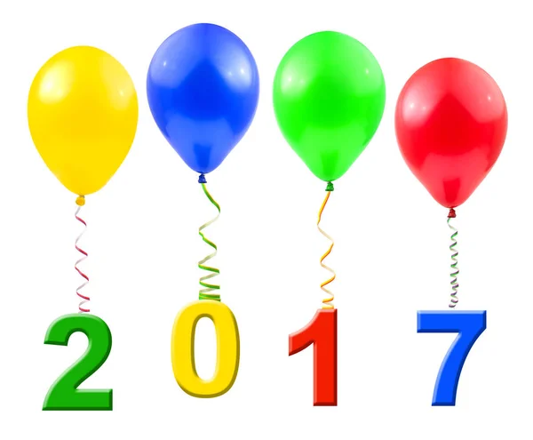 Balloons and 2017 — Stock Photo, Image