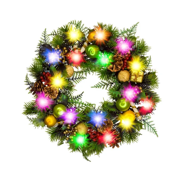 Christmas wreath isolated on white background — Stock Photo, Image