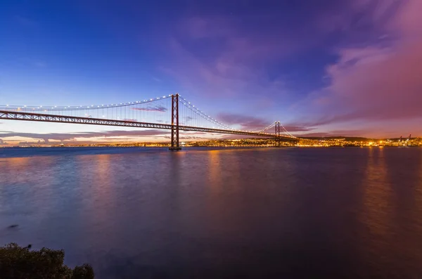 Lisbon and 25th of April Bridge - Portugal — Stock Photo, Image