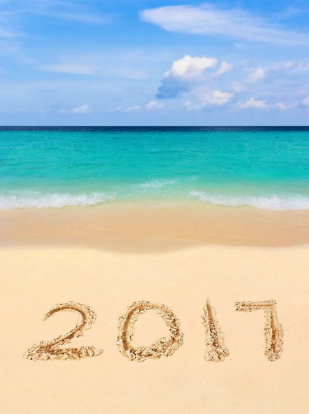 Números 2017 en la playa — Foto de Stock