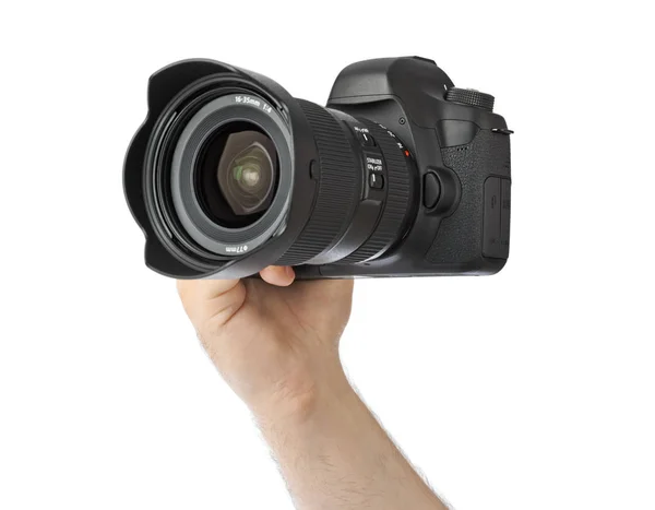 Фотокамера в руке — стоковое фото