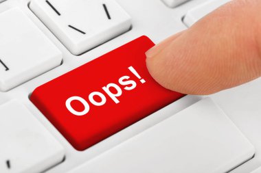 Bilgisayar dizüstü klavye ile Oops anahtar