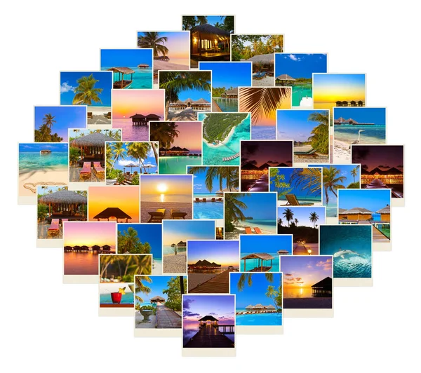 Pila de fotos de la playa de Maldivas (mis fotos ) —  Fotos de Stock