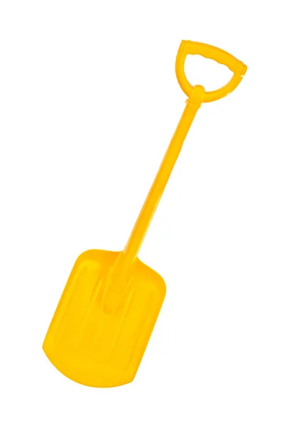 Жовта лопата ізольована на білому тлі — стокове фото