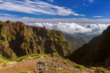 Hiking Pico do Arierio and Pico Ruivo - Madeira Portugal clipart