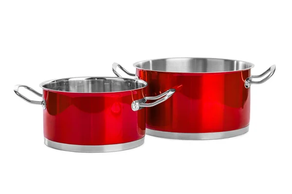Red steel pans — Stock Photo, Image