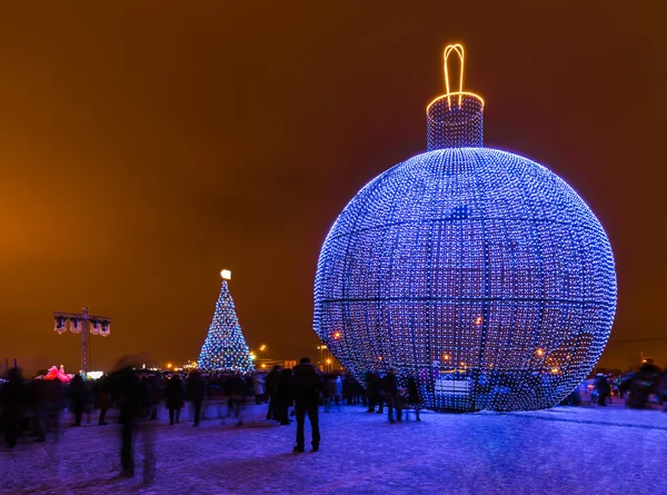 Kerst installatie in Moskou - Rusland — Stockfoto