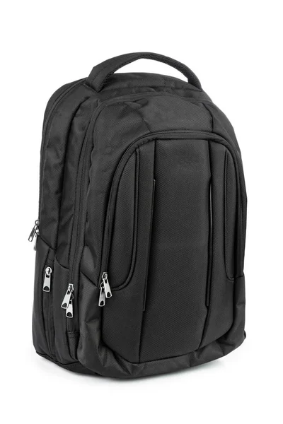 Black backpack isolated on white background — Stock Photo, Image