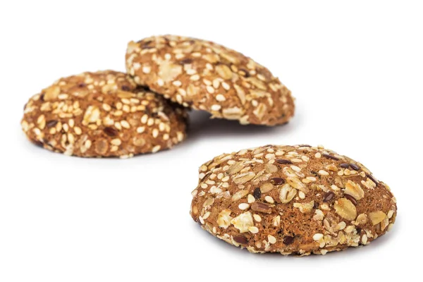 Galletas de avena aisladas sobre fondo blanco —  Fotos de Stock