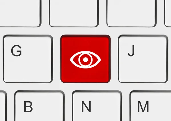 Клавиатура компьютера с клавишей Eye — стоковое фото