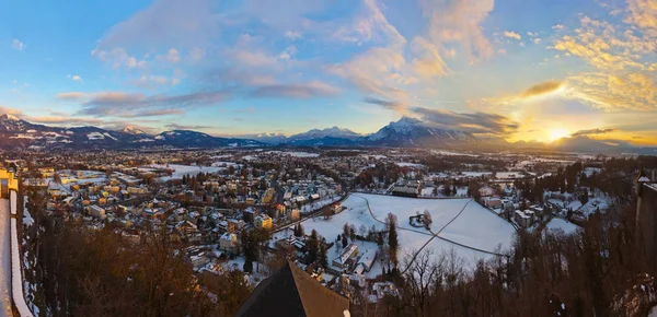 Salzburg Österrike vid solnedgången — Stockfoto