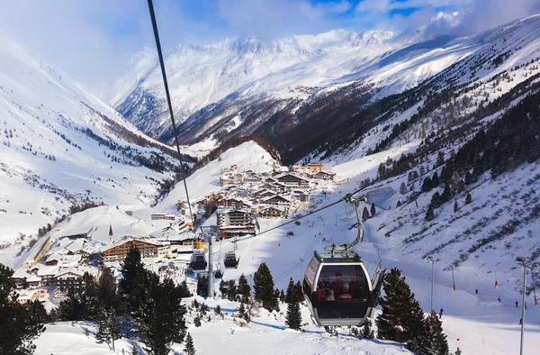 Berg ski resort obergurgl Oostenrijk — Stockfoto