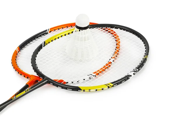 Badmintonracket och badmintonbollen — Stockfoto