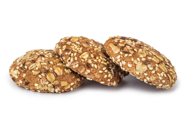 Galletas de avena aisladas sobre fondo blanco —  Fotos de Stock