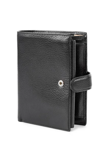 Black leather wallet — Stock Photo, Image