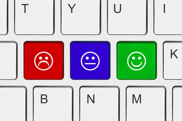 Počítačová klávesnice s klávesami úsměv — Stock fotografie