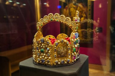 Crown in Museum Hofburg palace in Vienna Austria clipart