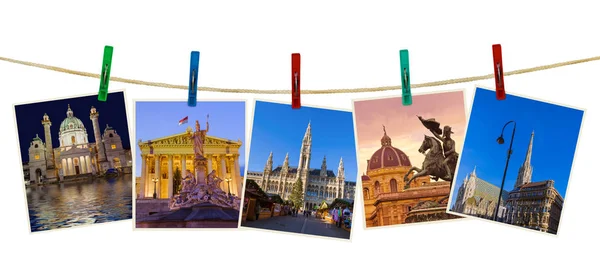 Bécs Ausztria utazás képek (képeimet) clothespins — Stock Fotó