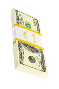 Beyaz arka plan üzerinde izole para paketi