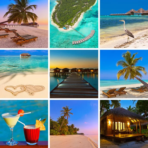 Collage d'images de plage des Maldives (mes photos ) — Photo