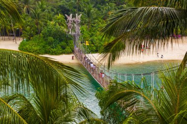 Palawan Adası Sentosa Singapur için köprü asılı