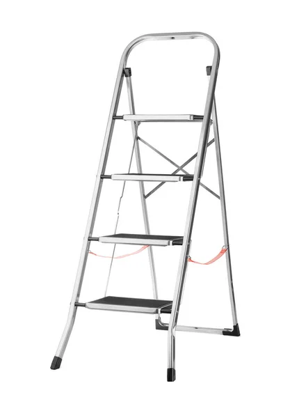 Metalen ladder geïsoleerd op witte achtergrond — Stockfoto