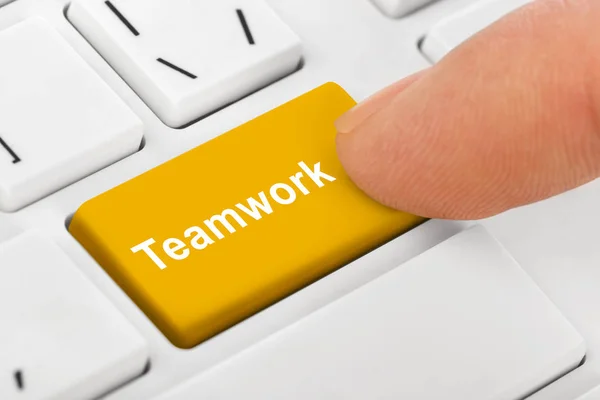 Tastiera per notebook per computer con tasto Teamwork — Foto Stock