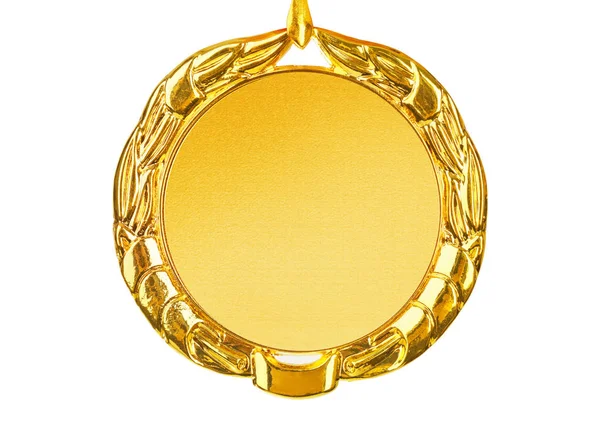 Золота медаль ізольована на білому тлі — стокове фото