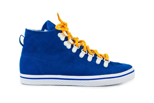 Sneakers blu isolate su sfondo bianco — Foto Stock