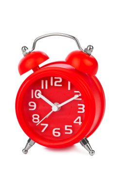 Alarm saati beyaz arkaplanda izole edildi