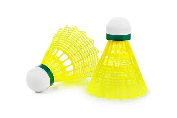 Badminton shuttlecock geïsoleerd op witte achtergrond — Stockfoto