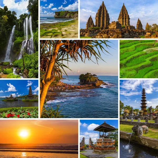 Collage van Bali Indonesië reizen foto's (mijn foto 's) — Stockfoto