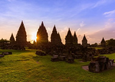 Prambanan temple near Yogyakarta on Java island - Indonesia clipart