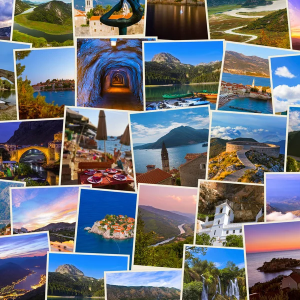 Stapel von Reisebildern aus Montenegro (meine Fotos) — Stockfoto