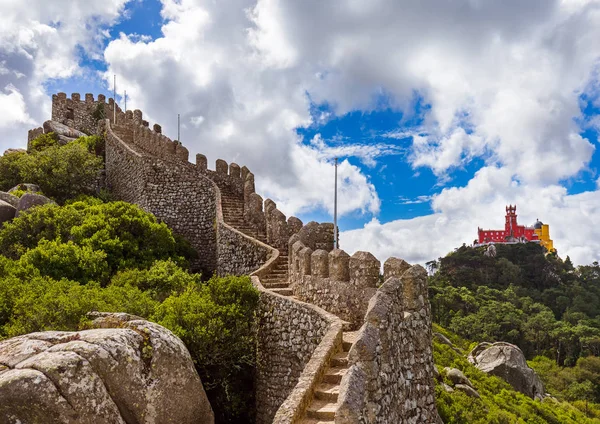 Moorish castle and Pena palace in Sintra - Portugal — Stock Photo, Image