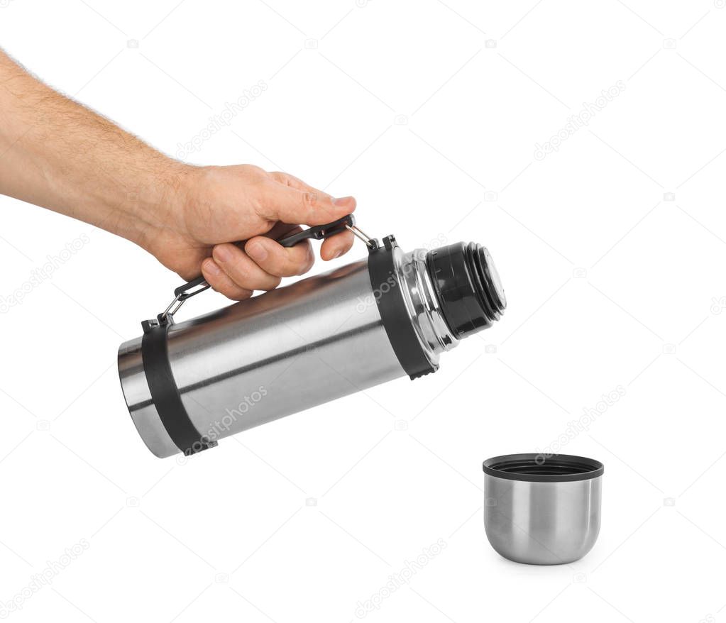 Hand and thermos flask