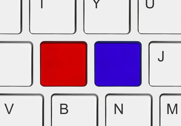 Ordenador teclado portátil con dos teclas en blanco —  Fotos de Stock