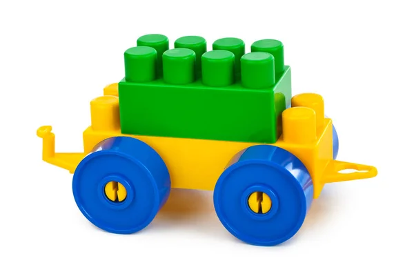白色背景下隔离的玩具车 — 图库照片