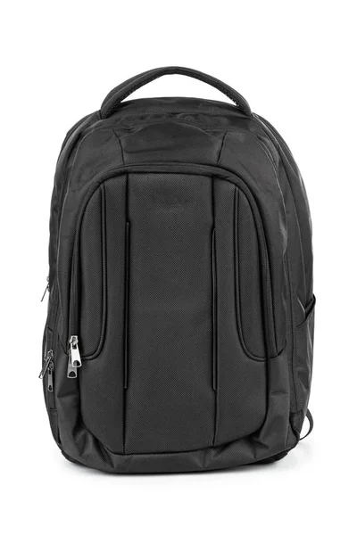 Černý batoh izolované na bílém pozadí — Stock fotografie
