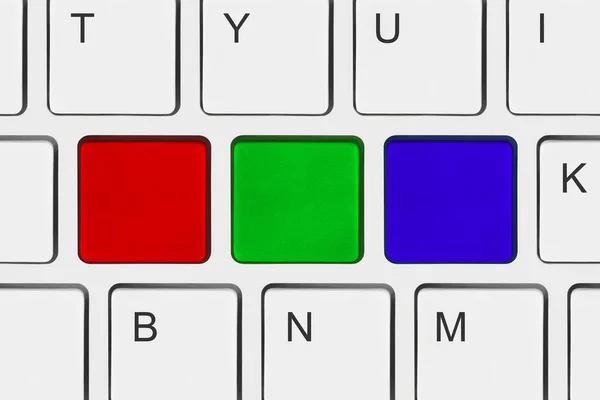 Ordenador teclado portátil con teclas en blanco — Foto de Stock